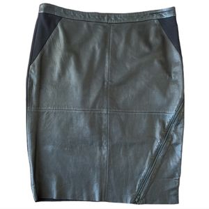 Trouve black leather pencil skirt zipper detail